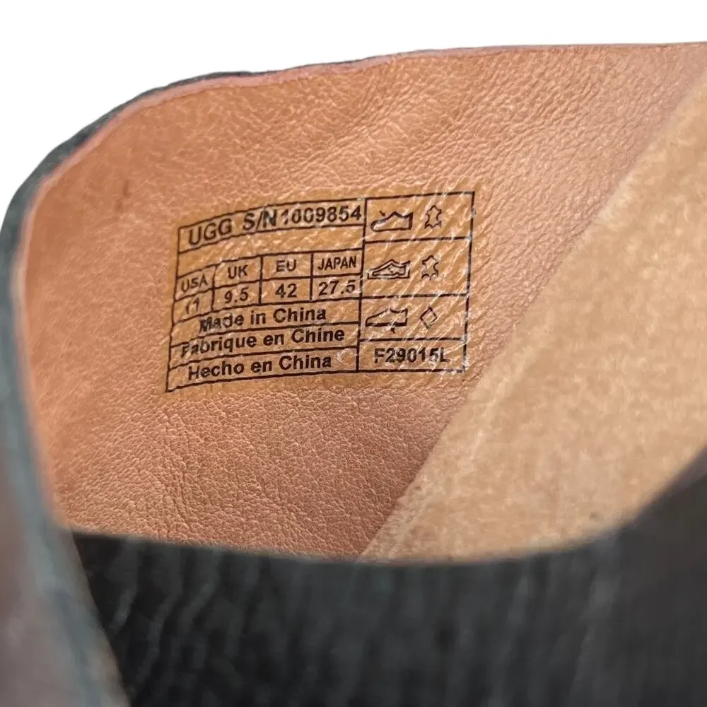 UGG LYRA Wedge Sandals 11 Black Criss Cross Slides 1009854
